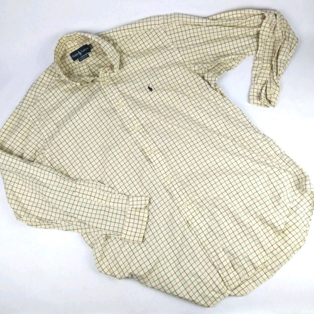 Ralph Lauren Classic Fit Cream Checks Shirt Size L